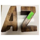 LARGE SOLID BLOCK WOOD A Z BOOKENDS BOOK ENDS LARGE SOLID BLOCK WOOD A Z BOOKENDS BOOK ENDS