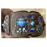 LARGE VINTAGE SILVER FILIGREE CHINESE BRACELET
