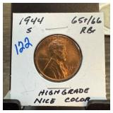 1944-S WHEAT PENNY CENT HIGH GRADE