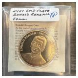 24K GOLD PLATE RONALD REAGAN COMM COIN