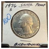 1976-S WASHINGTON SILVER BICENTENNIAL PROOF 25C