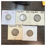 LOT OF 5 LIBERTY V NICKELS