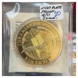 24K GOLD PLATE PROOF 9/11 COMM