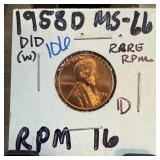1958-D/D WHEAT PENNY CENT RPM-016