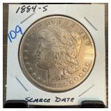 1884-US MORGAN SILVER DOLLAR SCARCE DATE