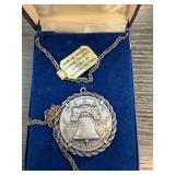 1976 BICENTENNIAL LIBERTY BELL PENDANT NECKLACE
