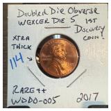 2017 LINCOLN CENT DOUBLE DIE OBV WDDO-005