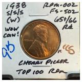 1938-S/S/S CHERRYPICKER TOP 100 WHEAT CENT