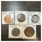 LOT OF 5 WORLD / FOREIGN COINS