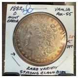 1882-O MORGAN SILVER DOLLAR VAM 1A CLASHED DIES