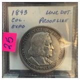 1893 COLUMBIAN EXPO SILVER HALF DOLLAR