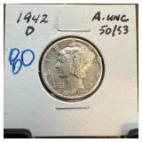 1942-D MERCURY SILVER DIME BETTER