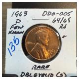 1963-D WHEAT PENNY CENT DDO-005 DOUBLE EYELID