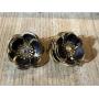 VINTAGE FLORAL EARRINGS BLACK & GOLD