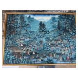 ORIGINAL BALINESE PAINTING W LUCITE MOUNT SAYAN