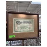 FRAMED STOCK CERTIFICATE (RAILROAD)