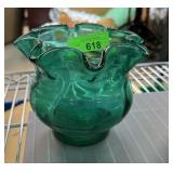RUFFLED ART GLASS VASE
