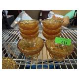 QTY 8 VINTAGE GLASS DESSERT BOWLS SHERBET CUPS