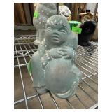 SIGNED ISABEL BLOOM SCULPTURE KID W DOG