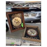 2PC VINTAGE REVERSE PAINTED FOIL BIRD PICTURES