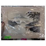 SILK EMBROIDERED JAPANESE MT FUJI ART