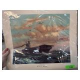AIRCRAFT CARRIER PRINT USS HORNET