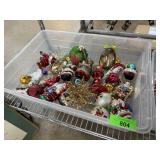 BIN OF VINTAGE CHRISTMAS ORNAMENTS