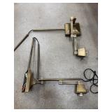 2PC BURNISHED BRONZE WALL BEDROOM LAMPS