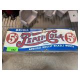 VINTAGE PORCELAIN ENAMEL PEPSI CO SIGN