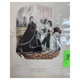 ANTIQUE FRENCH ENGRAVING FASHION PRINT LA MODE ILL