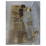 LOT OF GOLD TONE FLATWARE