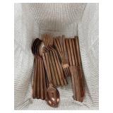LOT OF COPPER TONED FLATWARE