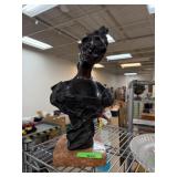 BRONZE SCULPTURE FRENCH GIRL BUST SIGNED FARBEL