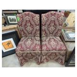 2PC VERY NICE RED & GOLD ACCENT CHAIRS