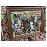 FRAMED OLD WORLD MAP WALL MIRROR