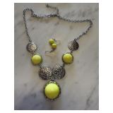 MODERN YELLOW NECKLACE & EARRINGS MODERN YELLOW NECKLACE & EARRINGS