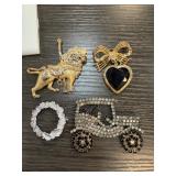 LOT OF 4 BROOCHES / PINS LOT OF 4 BROOCHES / PINS