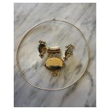 GOLD FILL COLLAR NECKLACE & PENADANT EARRING SET GOLD FILL COLLAR NECKLACE & PENADANT EARRING SET