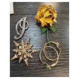 4 PC BROOCH LOT 4 PC BROOCH LOT