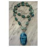 LARGE EGYPTIAN SCARAB NECKLACE LARGE EGYPTIAN SCARAB NECKLACE