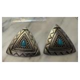 SIGNED JJ TRIANGLE SHAPED EARRINGS SIGNED JJ TRIANGLE SHAPED EARRINGS