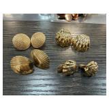 4 PAIRS GOLD TONE EARRINGS MONET & MORE 4 PAIRS GOLD TONE EARRINGS MONET & MORE