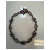 STERLING SILVER AMETHYST TENNIS BRACELET STERLING SILVER AMETHYST TENNIS BRACELET