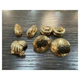 4 PAIRS GOLD TONE EARRINGS MONET MORE 4 PAIRS GOLD TONE EARRINGS MONET MORE