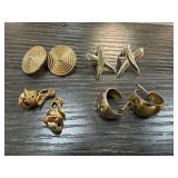4 PAIRS GOLD TONE EARRINGS MONET & MORE 4 PAIRS GOLD TONE EARRINGS MONET & MORE
