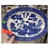 CHINESE BLUE WILLOW OVAL PLATTER