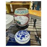 CHINESE BLUE & WHITE RED WAX HOLDER MORE