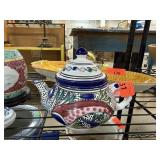 VINTAGE LE SOUX TUNISIA POTTERY TEAPOT