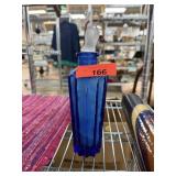 BLUE GLASS BOTTLE W STOPPER