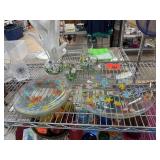 LARGE LOT OF MIXED GLASSWARE FLORAL PRINTS